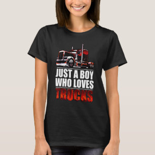 ein Junge, der Semi Truck phantastische große Rigi T-Shirt