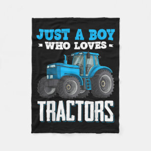 Ein Junge, der Traktoren mag, Farm Trucks Jungen K Fleecedecke