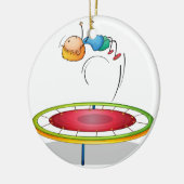 Ein Junge, der Trampoline spielt Keramikornament (Links)