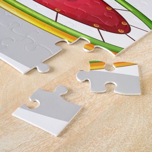 Ein Junge, der Trampoline spielt Puzzle (Seite)