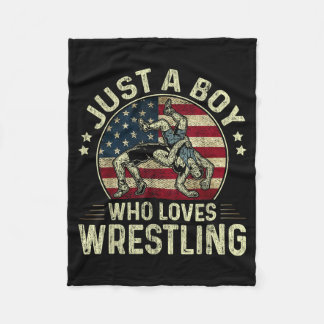 Ein Junge, der Wrestling-Flagge Patriotischer Ring Fleecedecke
