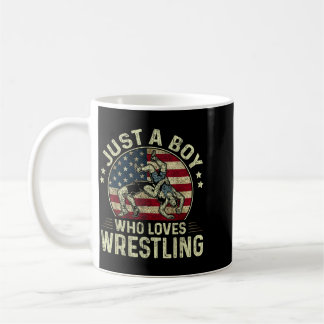 Ein Junge, der Wrestling-Flagge Patriotischer Ring Kaffeetasse