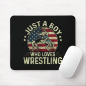 Ein Junge, der Wrestling-Flagge Patriotischer Ring Mousepad (Mit Mouse)