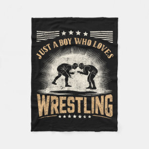 ein Junge, der Wrestling Wrestler Kampfsport liebt Fleecedecke