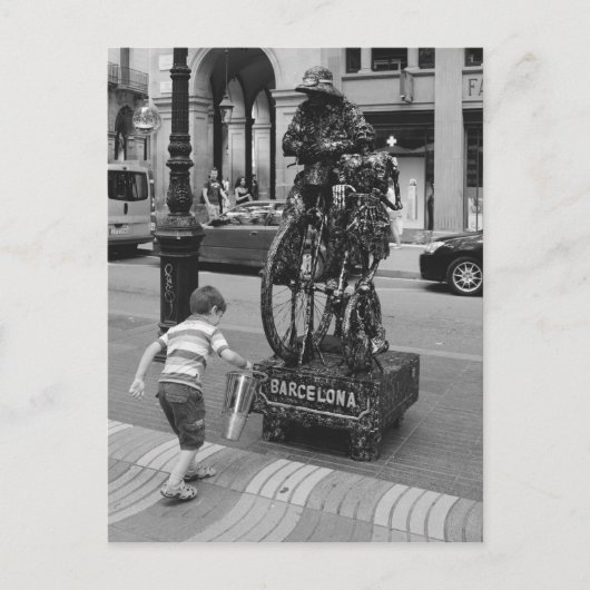 Ein Junge in Barcelona Postkarte (Vorderseite)