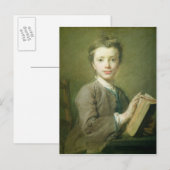 Ein Junge mit einem Buch, c.1740 Postkarte (Vorne/Hinten)