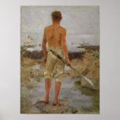 Ein Junge mit einem Oar Poster (Vorne)