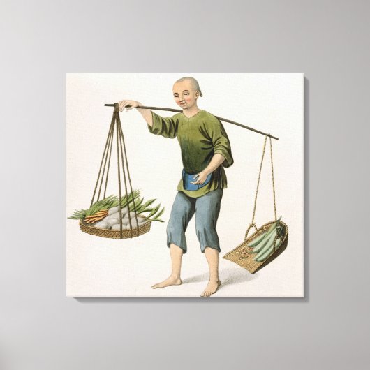 Ein Junge mit Gemüse, Platte 54 von "Die Kostüme Leinwanddruck (Vorderseite)