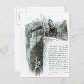 Ein Junge und ein Mädchen, das sich in eine Bergwe Postkarte (Vorne/Hinten)