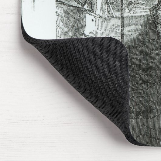 Ein Junge und ein Mädchen, die herauf eine Mousepad (Ecke)