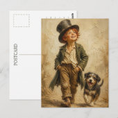 Ein Junge und sein bester Freund Postkarte (Vorne/Hinten)