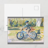 Ein Junge und sein Fahrrad Postkarte (Vorne/Hinten)
