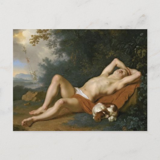 Ein Junge und sein Hund Postkarte (Vorderseite)