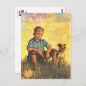 Ein Junge und sein Hund Postkarte (Vorne/Hinten)