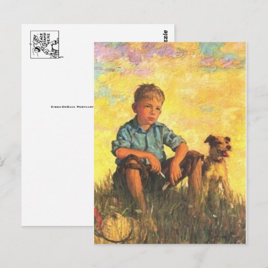 Ein Junge und sein Hund Postkarte (Vorne/Hinten)