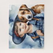 Ein Junge und sein Hund Puzzle (Vertikal)