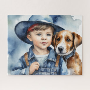 Ein Junge und sein Hund Puzzle