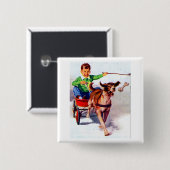 Ein Junge und sein Hundewagen Button (Vorne & Hinten)