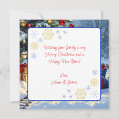 Ein Junge und sein Weihnachtszug altmodisch Karte (Rückseite)