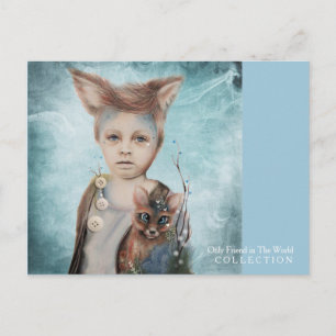 Ein Junge und seine Fox-Postkarte Postkarte