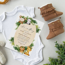 EIN JUNGE | Woodland Dschungel Babydusche Einladun Einladung