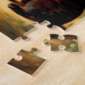 Ein junger Bär spielt mit seiner Mutter Puzzle (Seite)