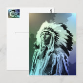 Ein junger Brule-Indianer-Mann Postkarte (Vorne/Hinten)