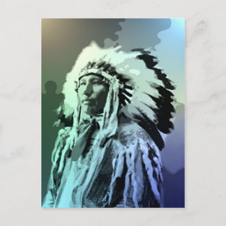 Ein junger Brule-Indianer-Mann Postkarte