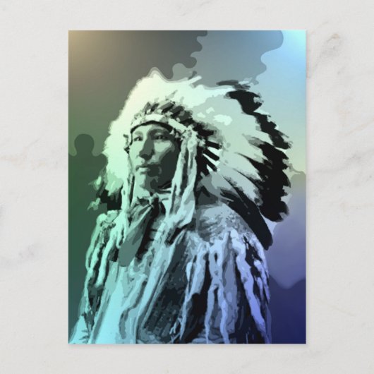 Ein junger Brule-Indianer-Mann Postkarte (Vorderseite)