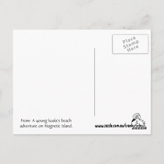 Ein junger Koala am Strand Postkarte (Rückseite)