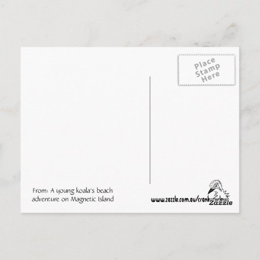 Ein junger Koala sitzt in einem Baum am Strand Postkarte (Rückseite)