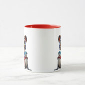Ein junger Leopard und ein Superheld-Robbenbaby. Tasse (Zentrum)