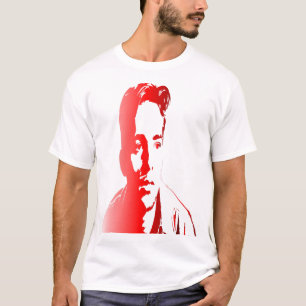 ein junger Mann, in Rottönen dargestellt T-Shirt