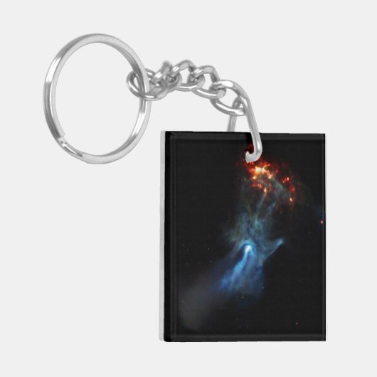 Ein junger Pulsar zeigt seine Hand Schlüsselanhänger (Vorderseite links)