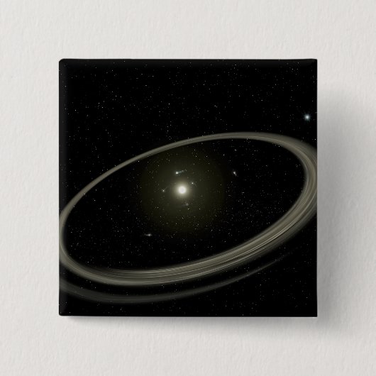 Ein junger Stern, umgeben von großen Planeten Button (Vorderseite)