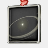 Ein junger Stern, umgeben von großen Planeten Ornament Aus Metall (Links)