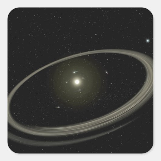 Ein junger Stern, umgeben von großen Planeten Quadratischer Aufkleber (Vorderseite)