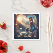 Ein junges Alpenmädchen und ihre liebende Dackel Serviette (Beispiel)