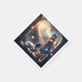 Ein junges Alpenmädchen und ihre liebende Dackel Serviette (Ecke)