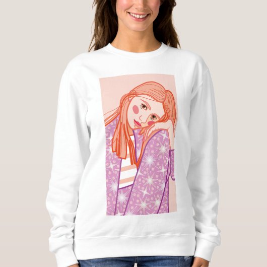 ein junges blondes Mädchen. Sweatshirt (Vorderseite)