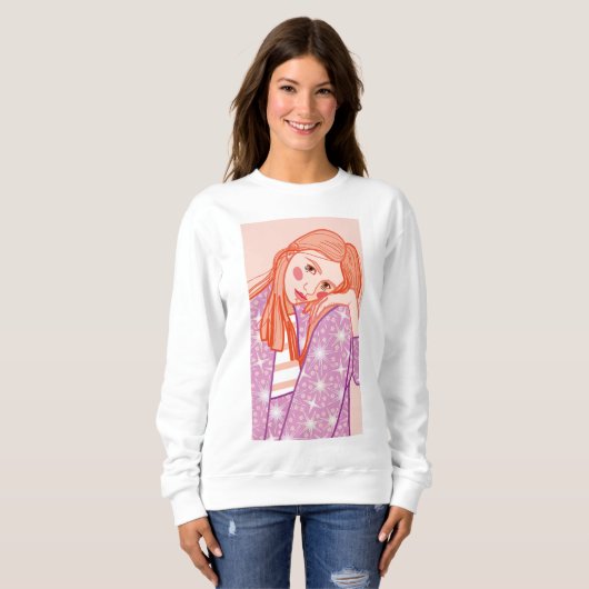 ein junges blondes Mädchen. Sweatshirt (Vorne ganz)