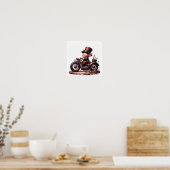Ein junges glückliches Kind mit einem Steampunk-Mo Poster (Küche)