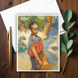 Ein junges Mädchen am Fluss von Arthur Bridgman Postkarte