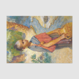 Ein junges Mädchen am Fluss von Arthur Bridgman Seidenpapier