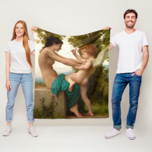 Ein junges Mädchen, das sich gegen Eros verteidigt Fleecedecke