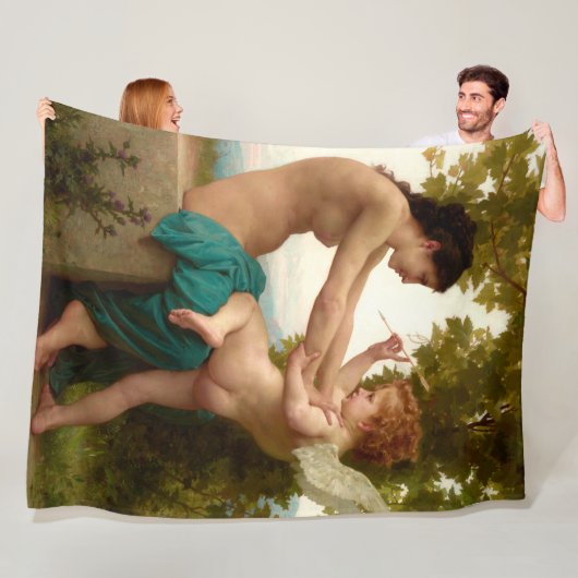 Ein junges Mädchen, das sich gegen Eros verteidigt Fleecedecke (Beispiel)