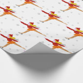 Ein junges Mädchen-Eis-Skaten als Geschenkpapier (Ecke)