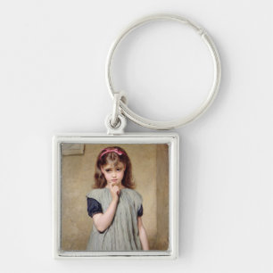 Ein junges Mädchen im Klassenzimmer, 1876 (Öl au Schlüsselanhänger