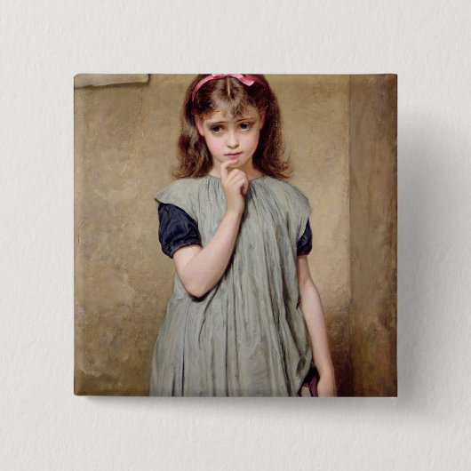 Ein junges Mädchen im Klassenzimmer, 1876 (Öl auf Button (Vorderseite)