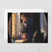 Ein junges Mädchen nach einer Rose von Carl Bloch Postkarte (Vorne/Hinten)